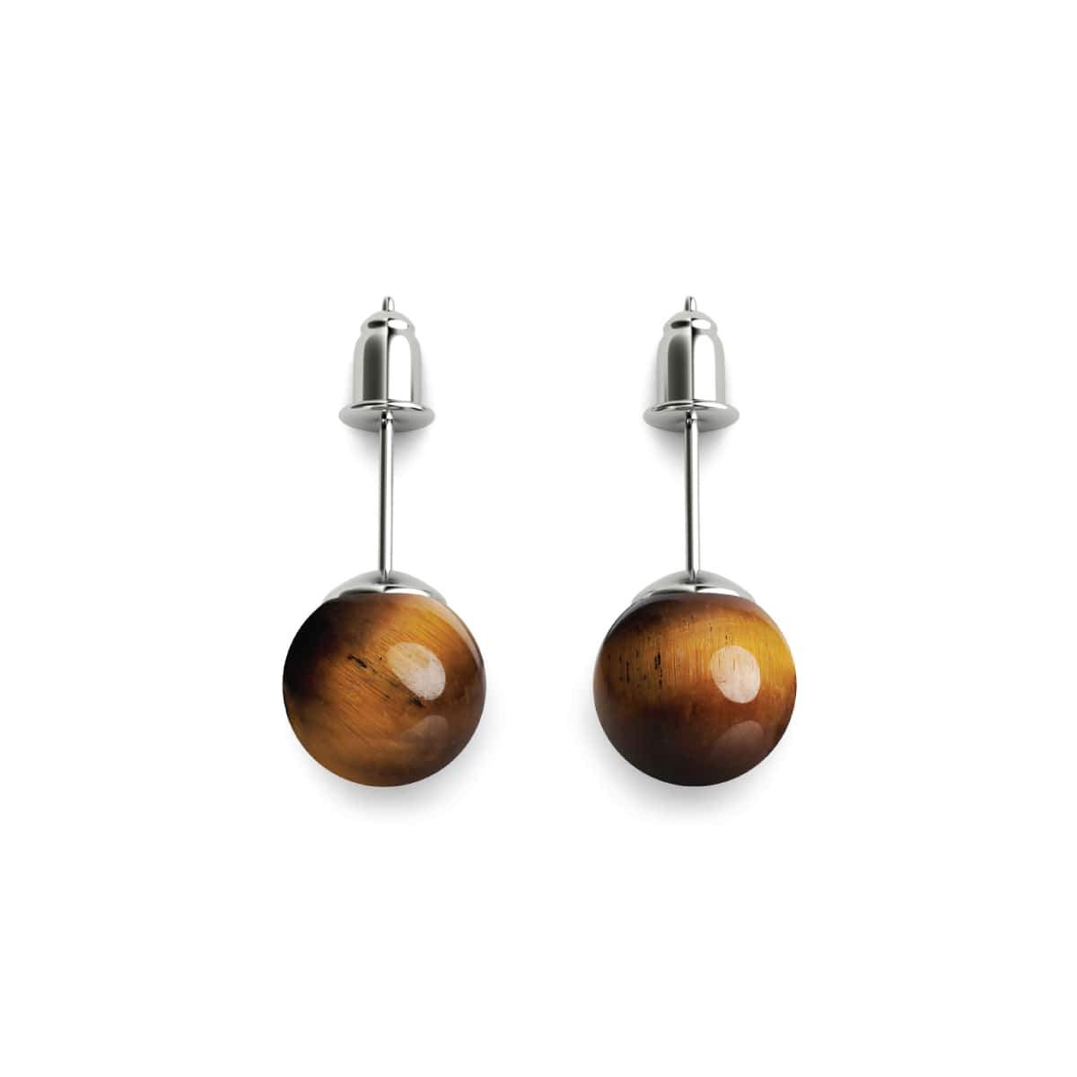 Tigers Eye | .925 Sterling Silver | Gemstone Stud Earrings